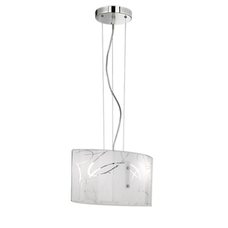 Lampa sufitowa wisząca Trio Spirelli biała chromowana wym: 150 x 40 x 20 cm 2xE27 x  1 szt.