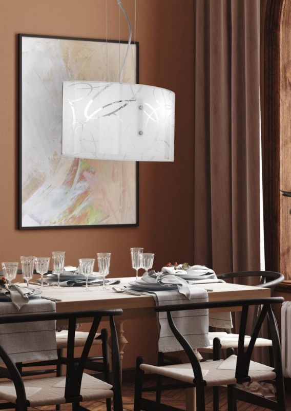 Lampa sufitowa wisząca Trio Spirelli biała chromowana wym: 150 x 40 x 20 cm 2xE27 x  1 szt.