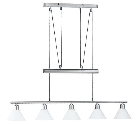 Lampa sufitowa wisząca Trio Stamina srebrno-biała wym: 180 x 102 x 14 cm 5xE14 x  1 szt.