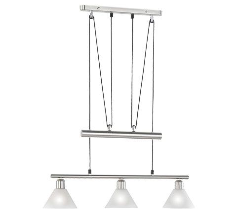 Lampa sufitowa wisząca Trio Stamina srebrno-biała wym: 180 x 66 x 14 cm 3xE14 x  1 szt.