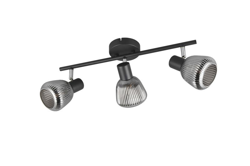 Lampa sufitowa wisząca Trio Tarifa 5845 czarna-chromowana retro 3xE14 x 1 szt.
