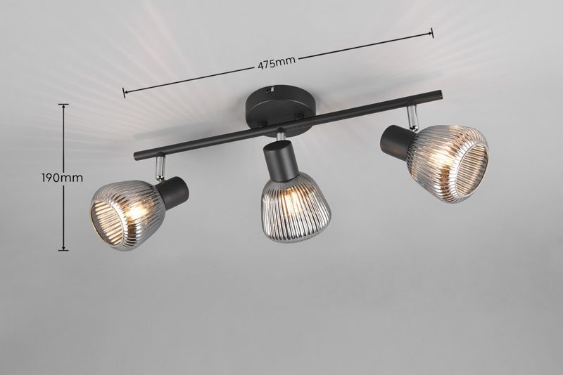 Lampa sufitowa wisząca Trio Tarifa 5845 czarna-chromowana retro 3xE14 x 1 szt.