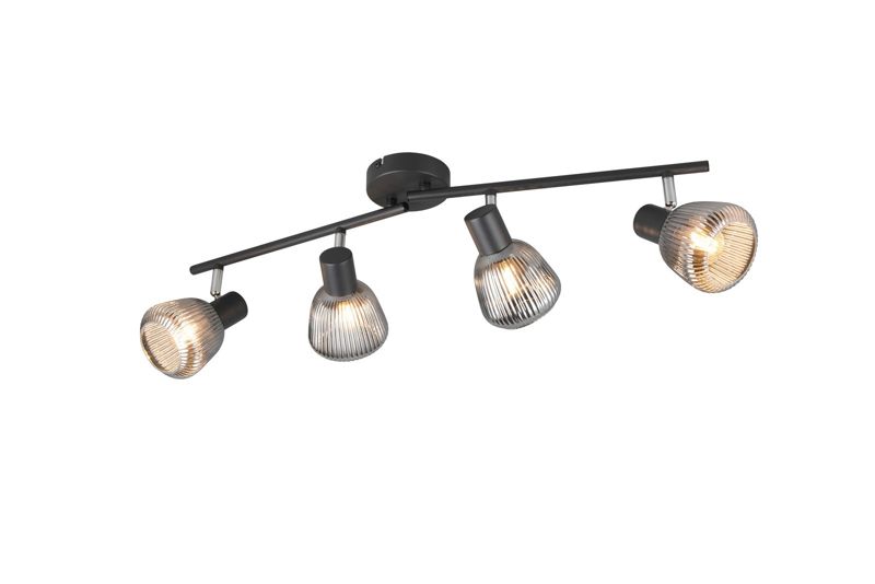 Lampa sufitowa wisząca Trio Tarifa czarna-chromowana wym: 20 x 70 x 13 cm 4xE14 x  1 szt.
