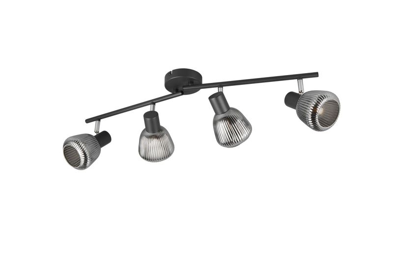 Lampa sufitowa wisząca Trio Tarifa czarna-chromowana wym: 20 x 70 x 13 cm 4xE14 x  1 szt.