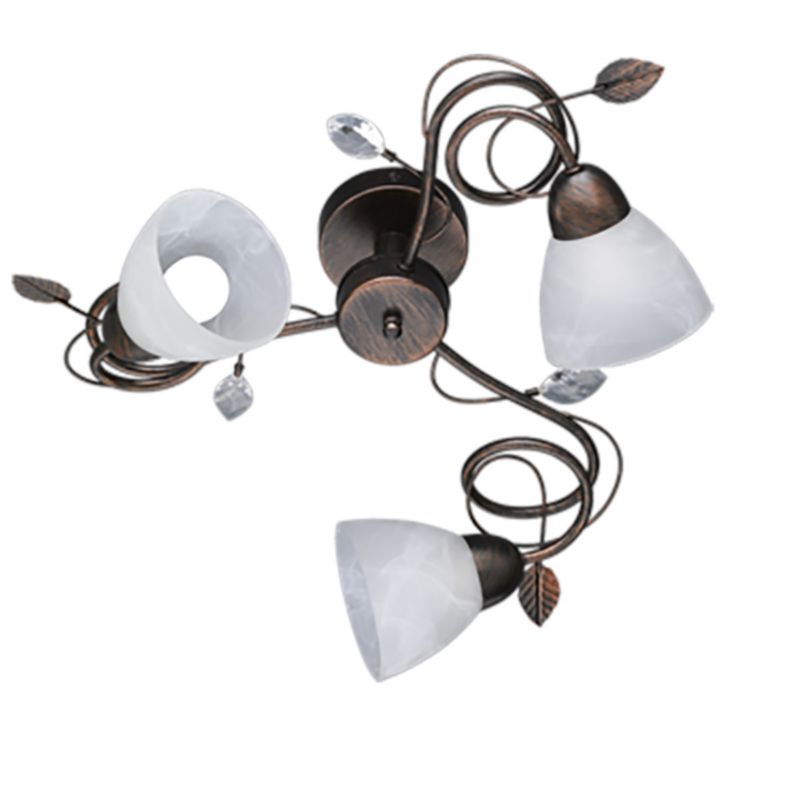 Lampa sufitowa wisząca Trio Traditio brązowo-biała wym: 26 x 61 x 61 cm 3xE14 x  1 szt.