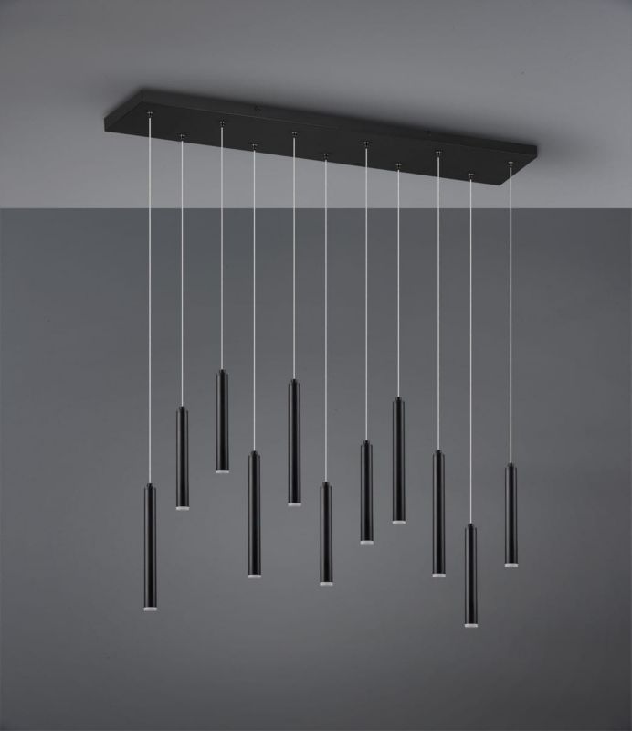Lampa sufitowa wisząca Trio Tubular czarno-biała wym: 150 x 115 x 15 cm wbudowany LED 2.5W 1 szt.