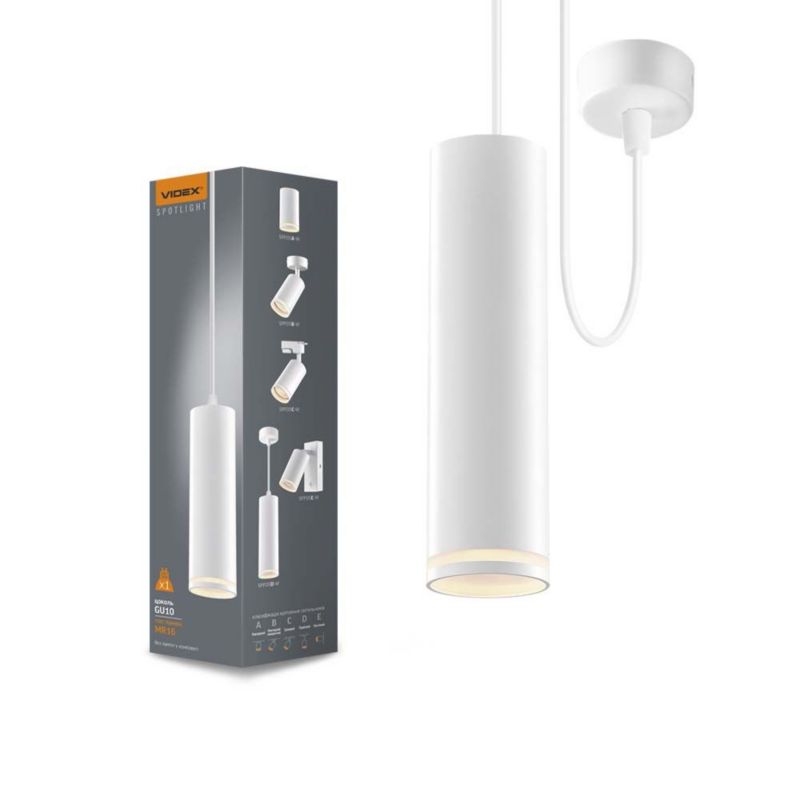 Lampa sufitowa wisząca Videx 2158 biała nowoczesna 1xGU10 x 1 szt.