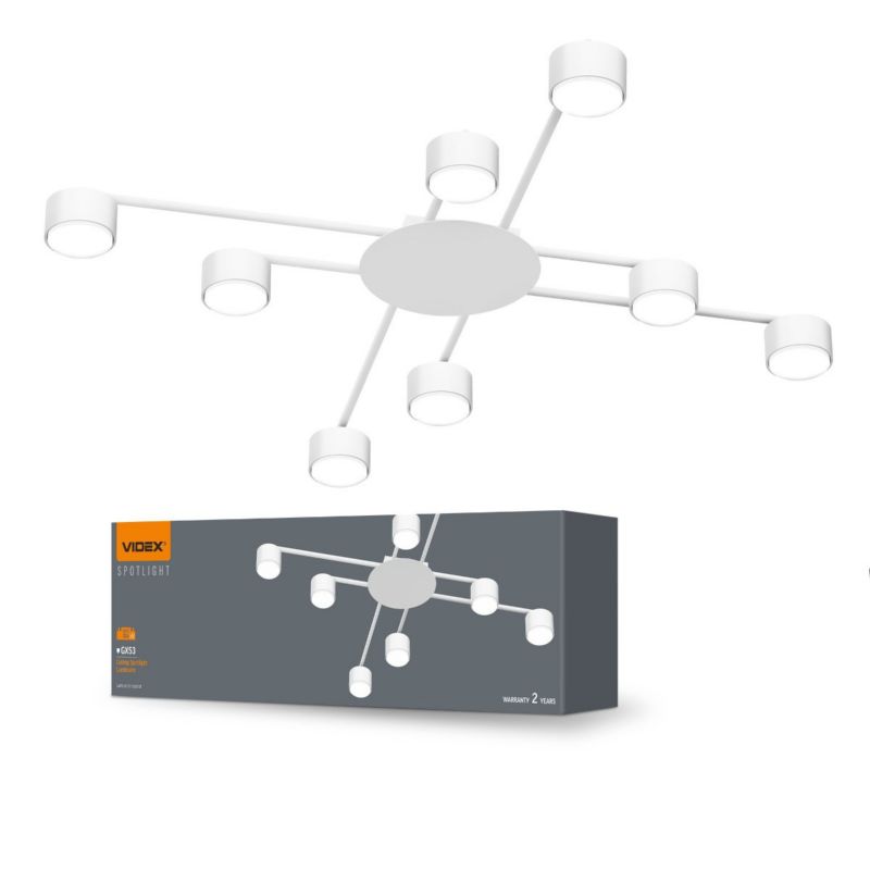 Lampa sufitowa wisząca Videx Spotgx53 4787 biała nowoczesna 8xGX53 x 1 szt.