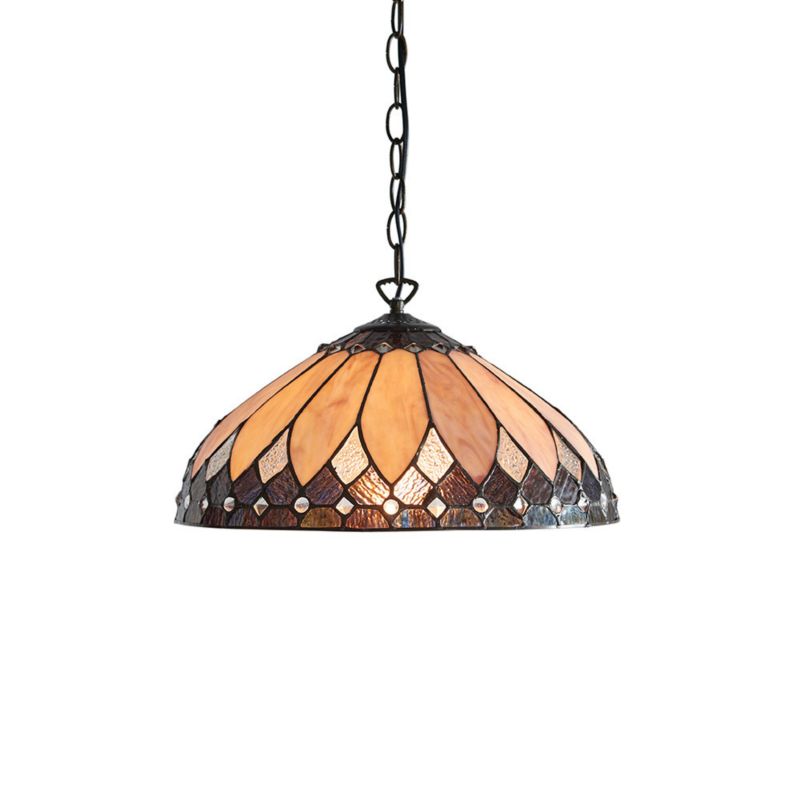 Lampa sufitowa witrażowa Tiffany BROOKLYN brązowa 1xE27x40W IP20 - 1 szt