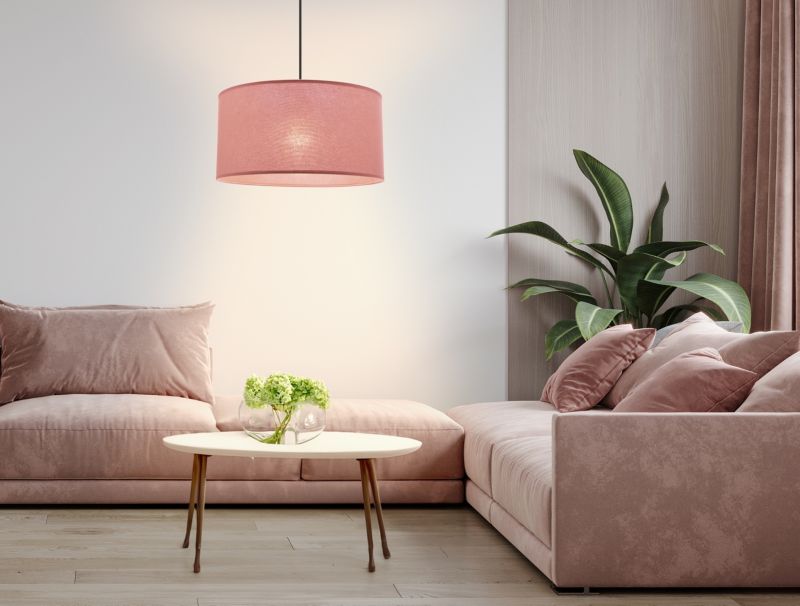 Lampa sufitowa wrzosowy abażur Candellux Shanti czarna 1xE27x40W IP20 wym:105x40x40cm - 1 szt.