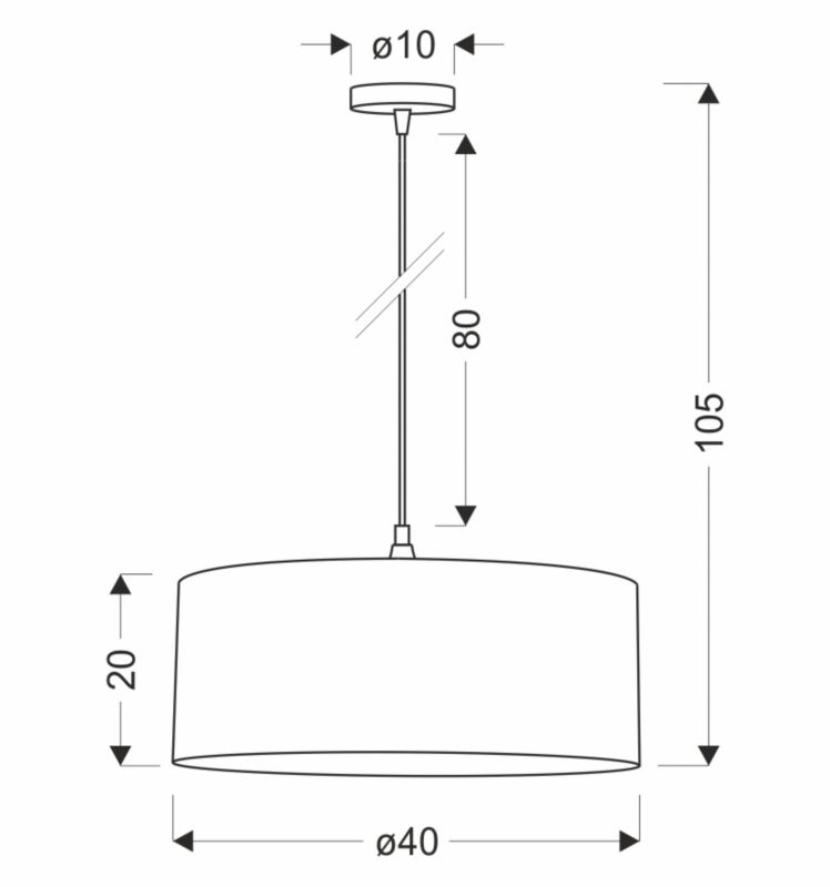 Lampa sufitowa wrzosowy abażur Candellux Shanti czarna 1xE27x40W IP20 wym:105x40x40cm - 1 szt.