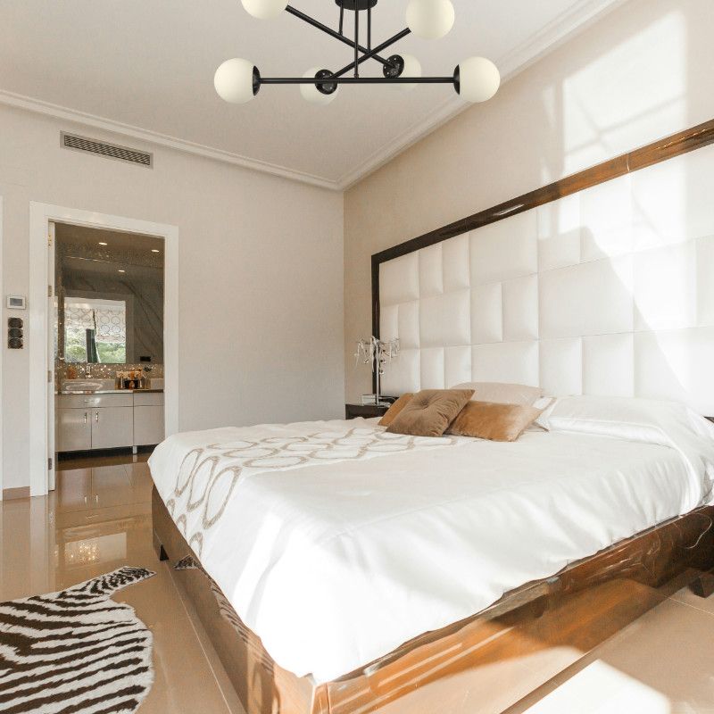 Lampa sufitowa żyrandol, DPM, 6 x E27, czarna, 1szt