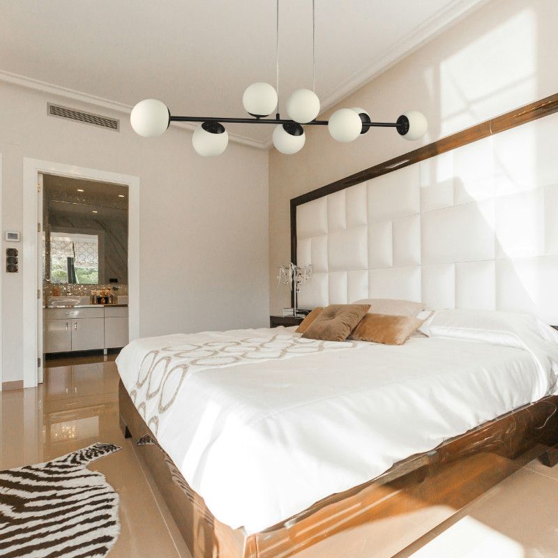 Lampa sufitowa żyrandol, DPM, 8 x E27, czarna, 1szt