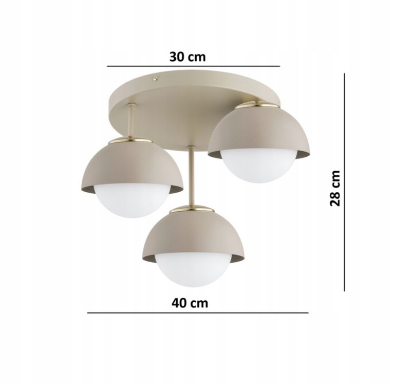 Lampa Sufitowa Żyrandol Elko-Lighting 3-Punktowy Cosmo E27 beżowy 1 szt