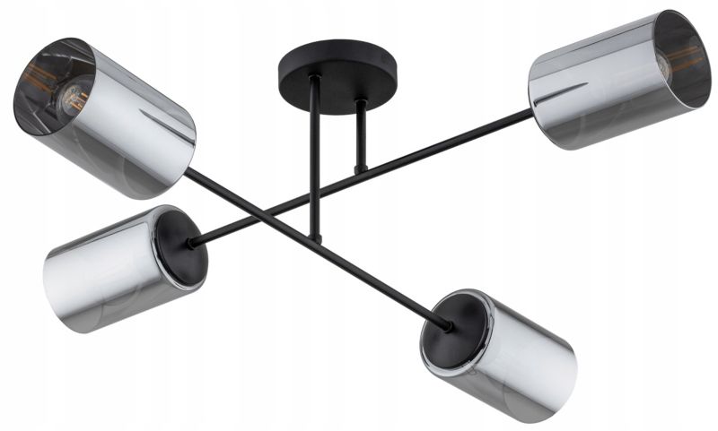 Lampa Sufitowa Żyrandol Elko-Lighting 4-PunktowaTuba E27 czarny 1 szt
