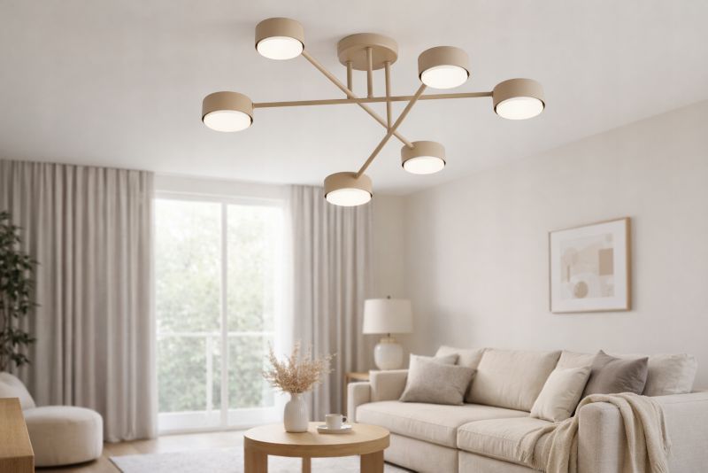 Lampa Sufitowa Żyrandol Elko-Lighting Mono Ecru 6x GX53 ecru 1 szt