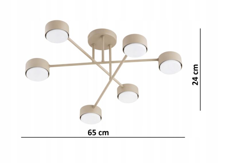 Lampa Sufitowa Żyrandol Elko-Lighting Mono Ecru 6x GX53 ecru 1 szt