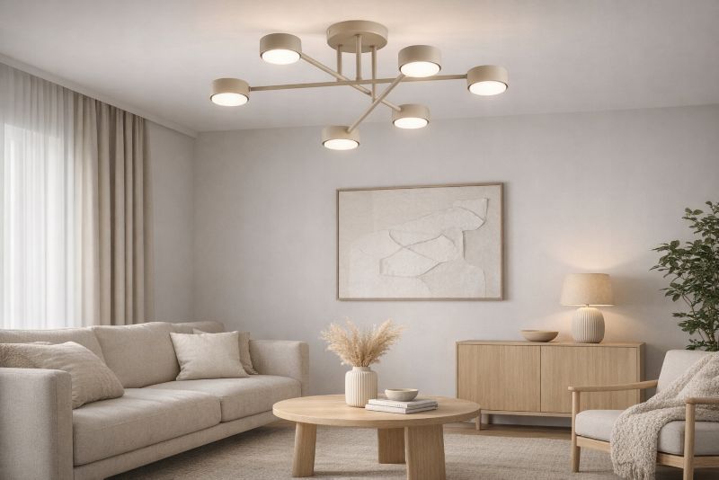 Lampa Sufitowa Żyrandol Elko-Lighting Mono Ecru 6x GX53 ecru 1 szt