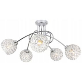 Lampa sufitowa żyrandol Light Home LH Crystal 5x E27 60W srebrny 1szt.