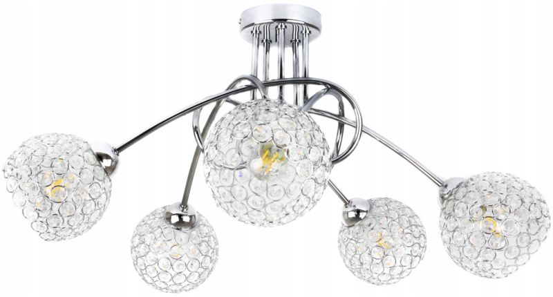 Lampa sufitowa żyrandol Light Home LH Crystal 5x E27 60W srebrny 1szt.