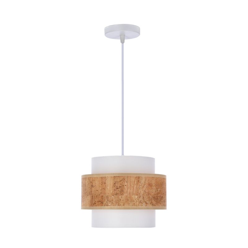 Lampa sufitowa z abażurem Candellux Cork biało-beżowa 1xE27x40W IP20 wym:100x20x20cm - 1 szt.