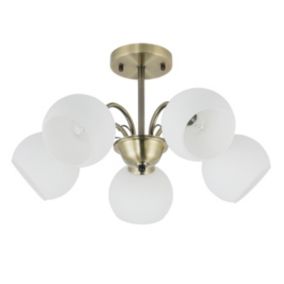 Lampa sufitowa żyrandol Candellux Lighting Nestor 5 X E27 patyna