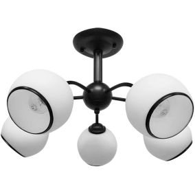 Lampa sufitowa żyrandol Marinen 5-punktowa E27 czarna