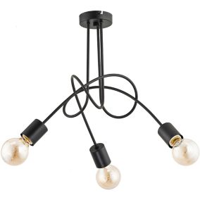 Lampa sufitowa żyrandol Tango 3 x 60 W E27 czarna