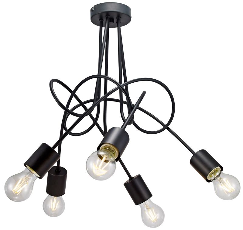 Lampa sufitowa żyrandol Tango 5 x 60 W E27 czarna