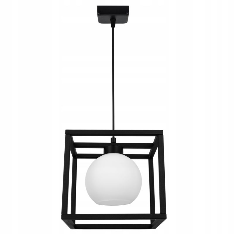 Lampa sufitowe wisząca Light Home LH Eliza Cage Klatka 1x E27 60W szklana kula mleczna 1szt.