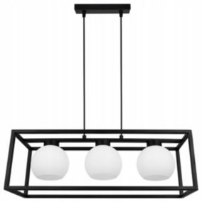 Lampa sufitowe wisząca Light Home LH Eliza Cage Klatka 3x E27 60W szklana kula mleczna 1szt.