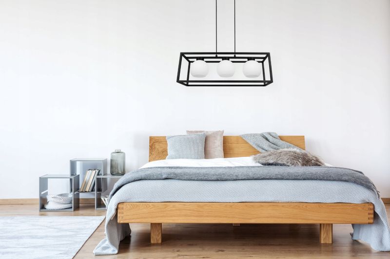 Lampa sufitowe wisząca Light Home LH Eliza Cage Klatka 3x E27 60W szklana kula mleczna 1szt.