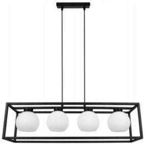 Lampa sufitowe wisząca Light Home LH Eliza Cage Klatka 4x E27 60W szklana kula mleczna 1szt.