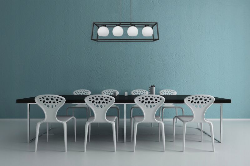 Lampa sufitowe wisząca Light Home LH Eliza Cage Klatka 4x E27 60W szklana kula mleczna 1szt.