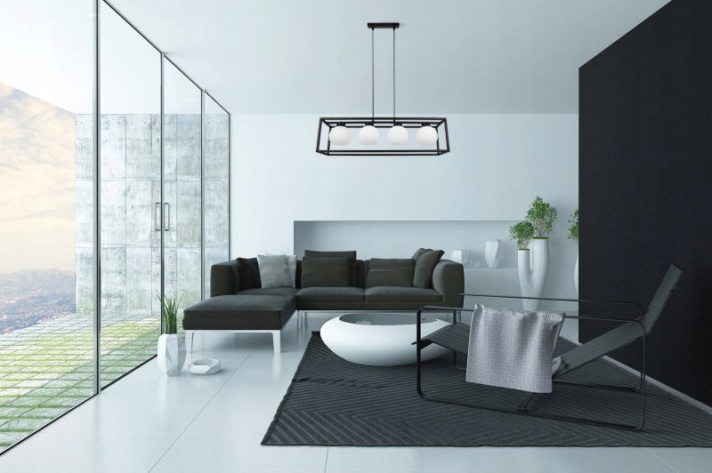 Lampa sufitowe wisząca Light Home LH Eliza Cage Klatka 4x E27 60W szklana kula mleczna 1szt.