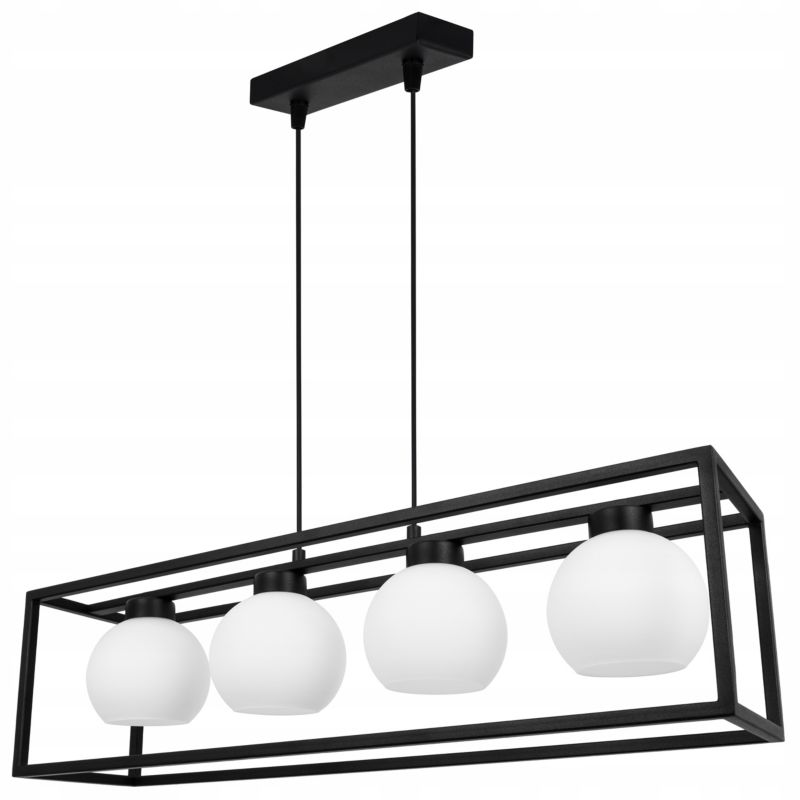Lampa sufitowe wisząca Light Home LH Eliza Cage Klatka 4x E27 60W szklana kula mleczna 1szt.