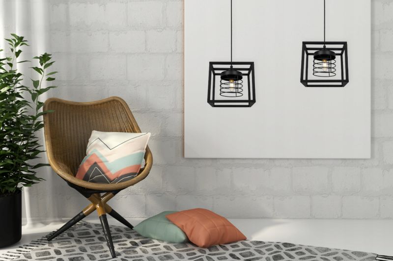 Lampa sufitowe wisząca Light Home LH Rasti Cage Klatka 1x E27 60W czarny 1szt.