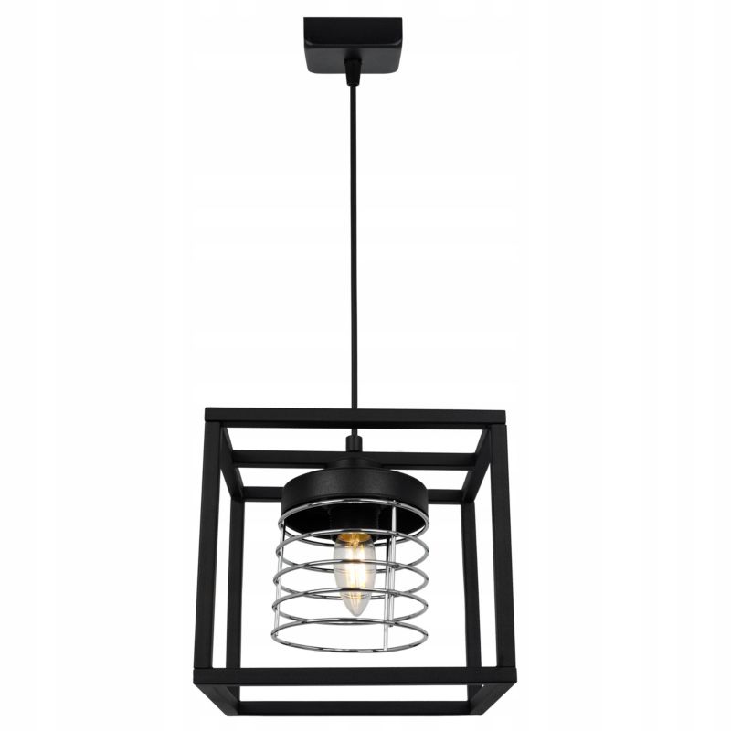 Lampa sufitowe wisząca Light Home LH Rasti Cage Klatka 1x E27 60W czarny/srebrny 1szt.