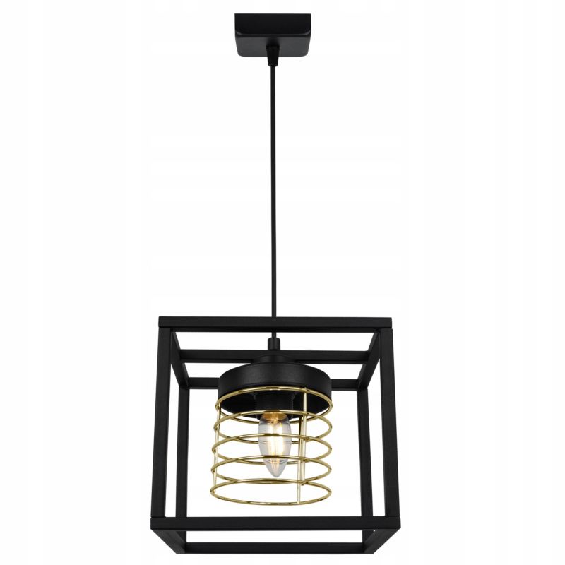 Lampa sufitowe wisząca Light Home LH Rasti Cage Klatka 1x E27 60W czarny/złoty 1szt.