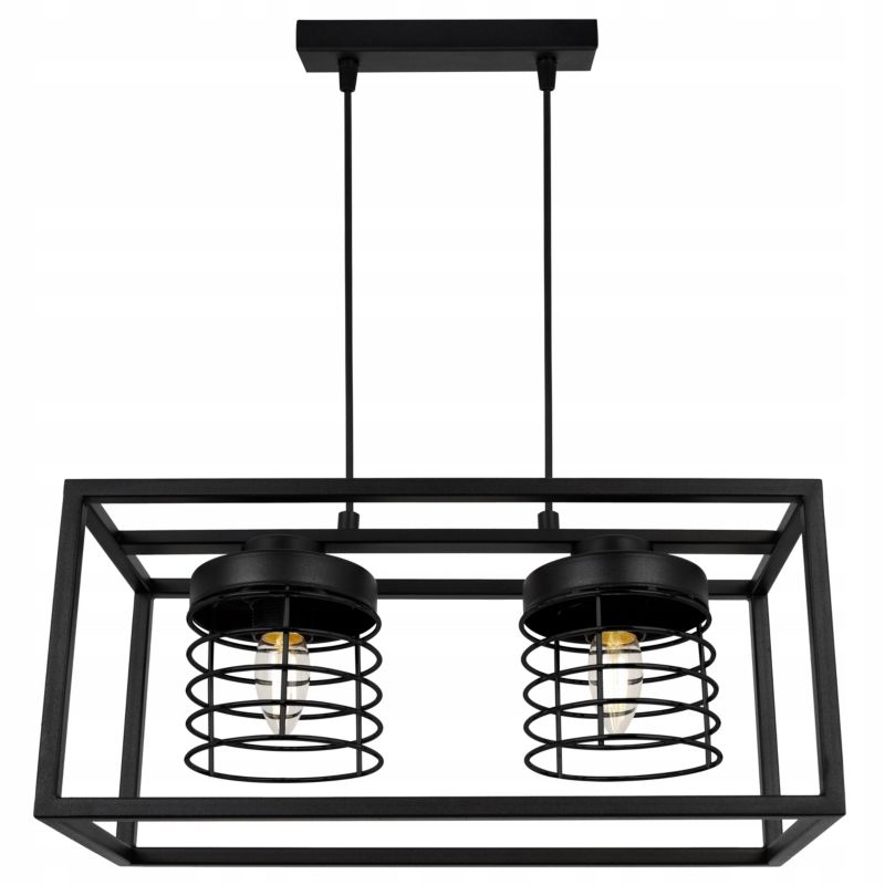 Lampa sufitowe wisząca Light Home LH Rasti Cage Klatka 2x E27 60W czarny 1szt.
