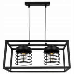 Lampa sufitowe wisząca Light Home LH Rasti Cage Klatka 2x E27 60W czarny 1szt.