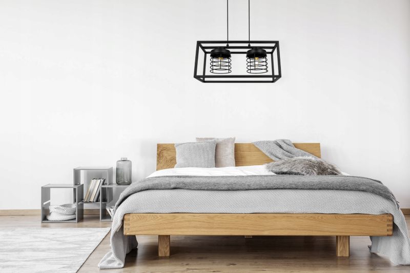 Lampa sufitowe wisząca Light Home LH Rasti Cage Klatka 2x E27 60W czarny 1szt.