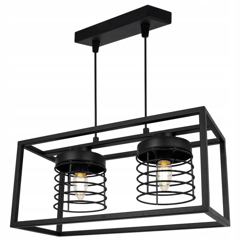 Lampa sufitowe wisząca Light Home LH Rasti Cage Klatka 2x E27 60W czarny 1szt.