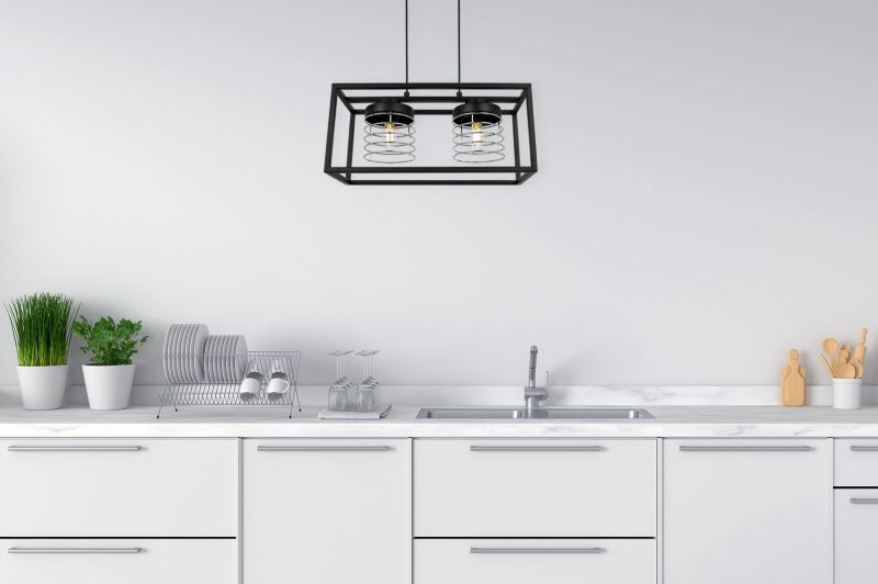 Lampa sufitowe wisząca Light Home LH Rasti Cage Klatka 2x E27 60W czarny/srebrny 1szt.