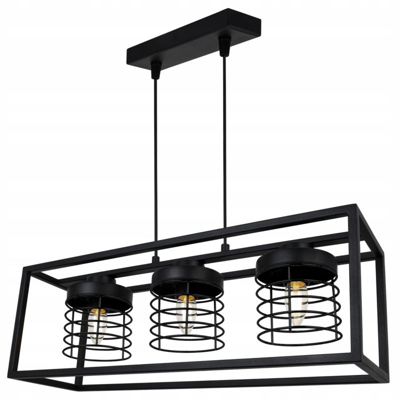 Lampa sufitowe wisząca Light Home LH Rasti Cage Klatka 3x E27 60W czarny 1szt.