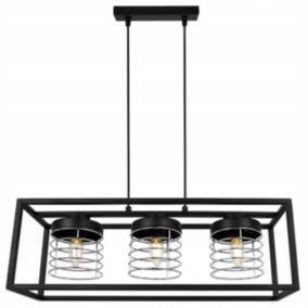 Lampa sufitowe wisząca Light Home LH Rasti Cage Klatka 3x E27 60W czarny/srebrny 1szt.