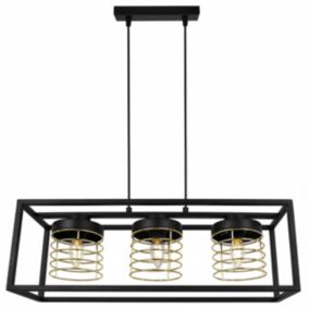 Lampa sufitowe wisząca Light Home LH Rasti Cage Klatka 3x E27 60W czarny/złoty 1szt.