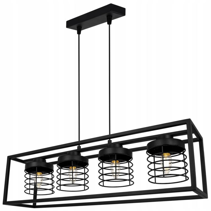 Lampa sufitowe wisząca Light Home LH Rasti Cage Klatka 4x E27 60W czarny 1szt.