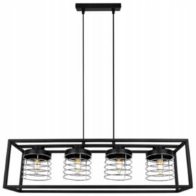Lampa sufitowe wisząca Light Home LH Rasti Cage Klatka 4x E27 60W czarny/srebrny 1szt.