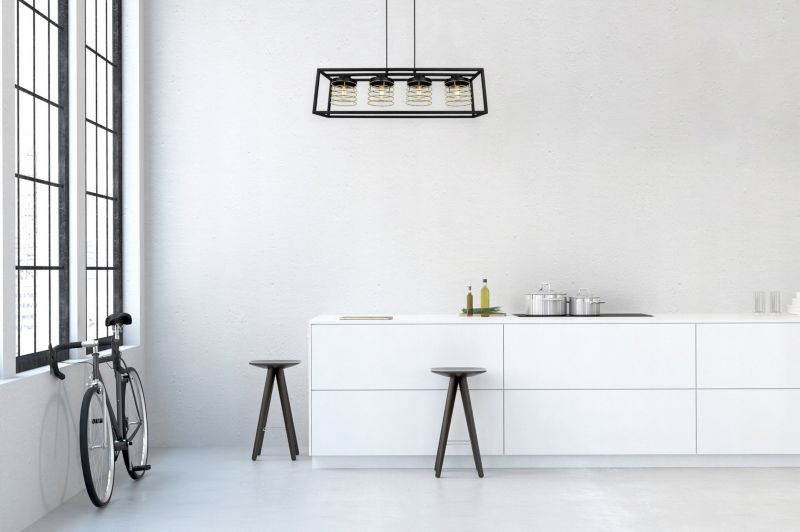 Lampa sufitowe wisząca Light Home LH Rasti Cage Klatka 4x E27 60W czarny/złoty 1szt.